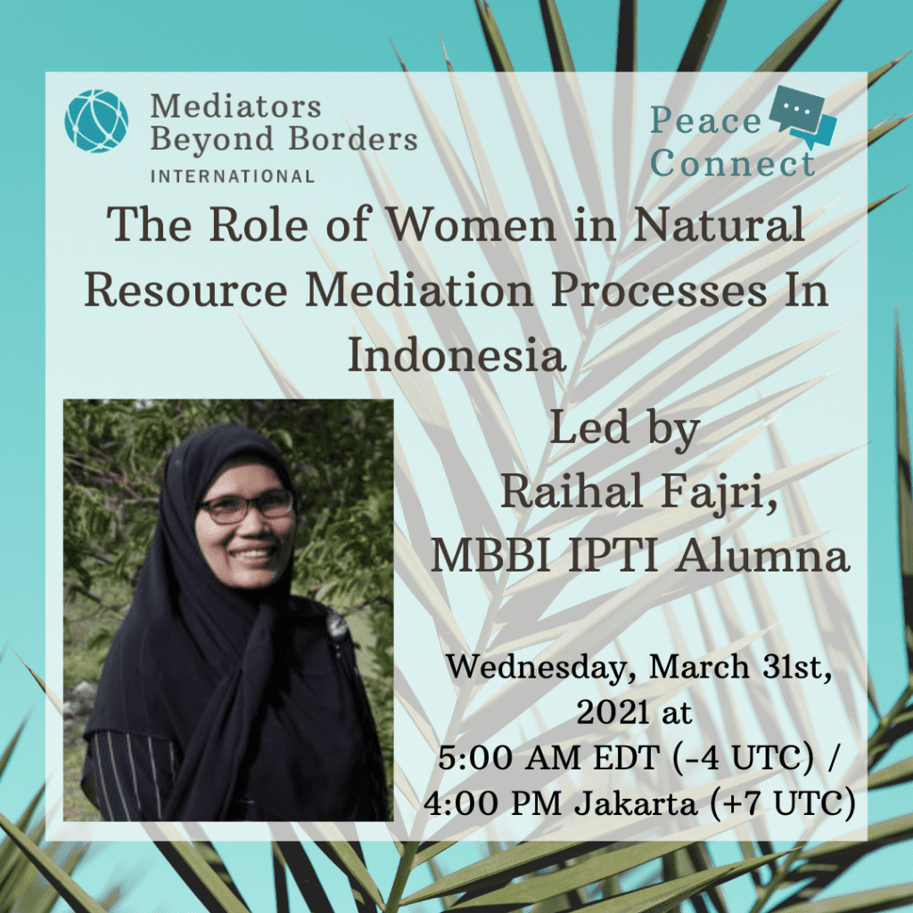 The Role Of Women In Natural Resource Mediation Processes In Indonesia ...